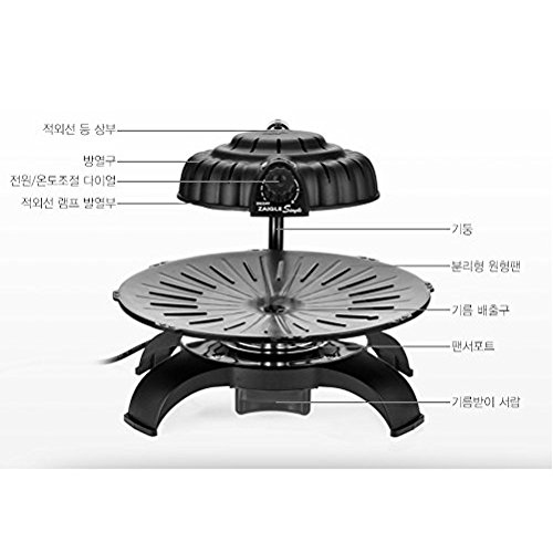 Zaigle Simple Infrared Ray Well-being Roaster Indoor Electric BBQ Gril Pan  220v by Zaigle Simple Infrared Ray Well-being Roaster – Korea E Market