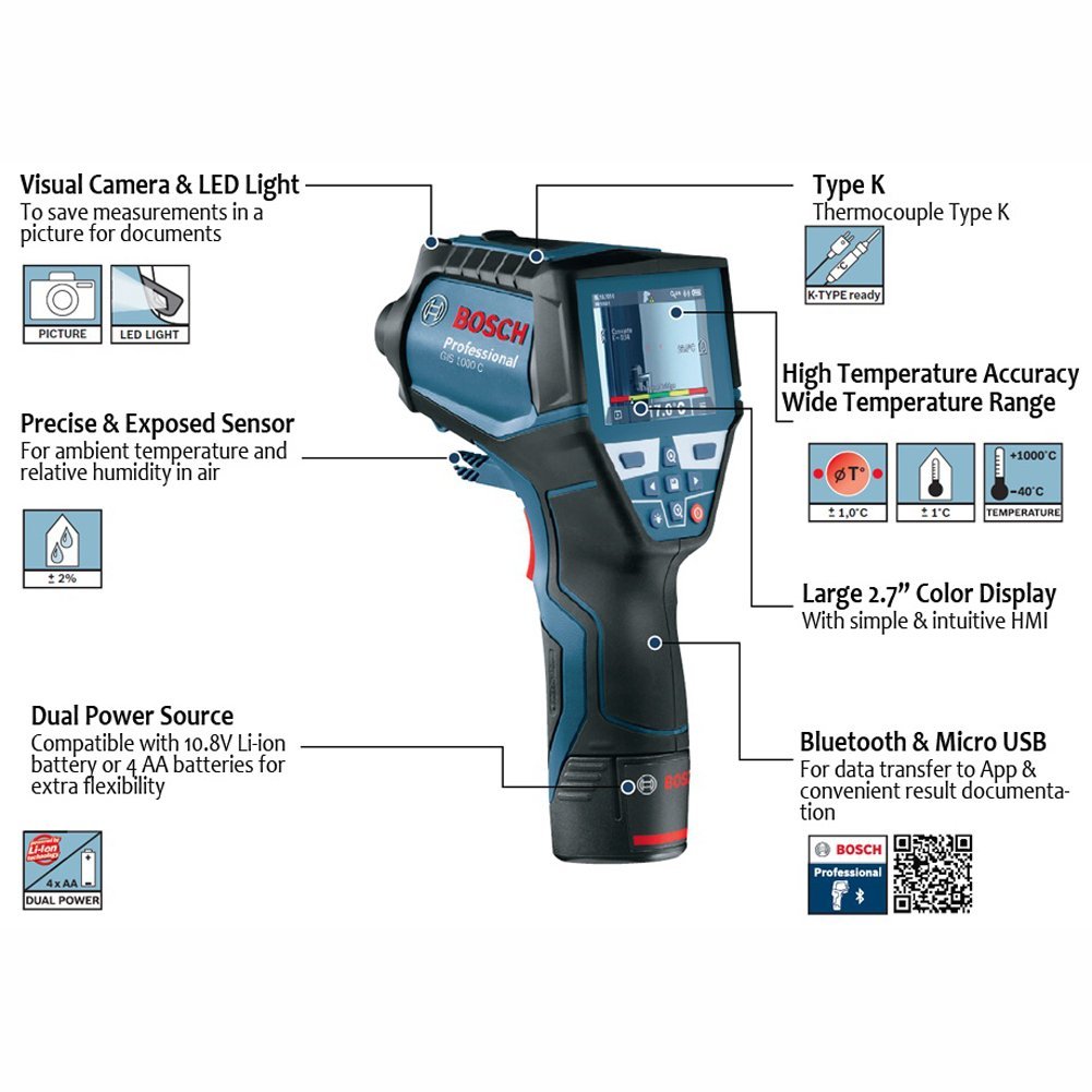 Bosch GIS 1000C Thermal Detector imager Infrared Scanner Imaging  Thermometer hygrometer Only Body – Korea E Market