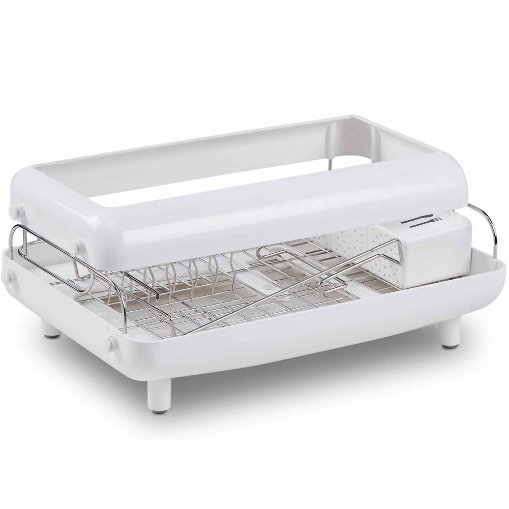 HANSSEM CURVED 2 Tier Curved Dish Rack Kitchen Sinkware,Dish Drying rack, Stainless Steel