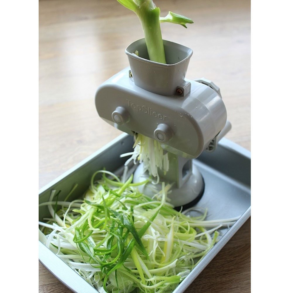 Stainless Steel Scallion Cutter Multifunction Scallion Slicer Vegetable Green  Onion Shredder for Home Kitchen (Green Hadle 7 Blade) 