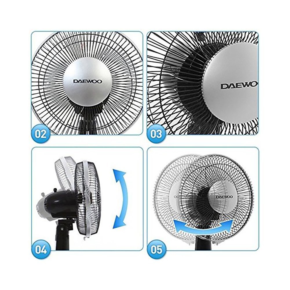 Daewoo Electric Fan Portable Cooling Fan for Desk 9inch Blade Black Dwf