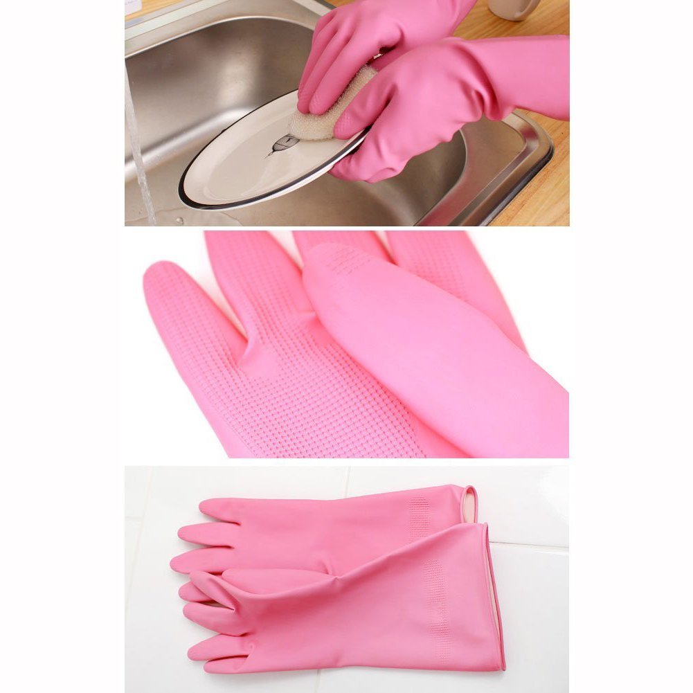 3M Scotch Brite Antibacterial Rubber Gloves with Hook Large 3 Pairs for ...