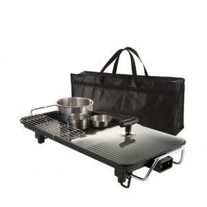 SK Magic Portable Diamond Coating Electric Wide Grill Pan BBQ Party Full-SET For Outdoor Camping 220V