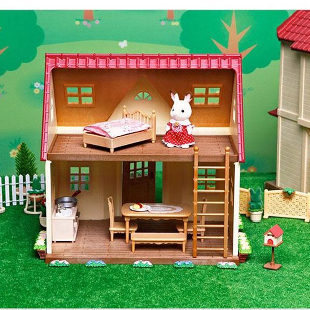 Toytron Sylvian families chocolate two-story house with 17pcs ...