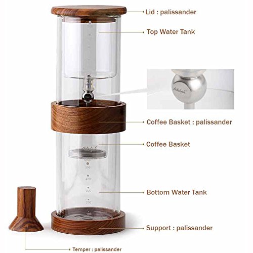 ADOLFOEM Dutch coffee Cold Brew Dutch Drip Coffee maker Double Wall Glass Water Drip 500ml BPA ...