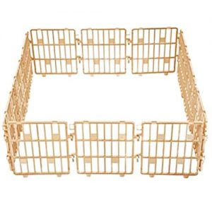 Purmipet Dog Magic Fence Plastic Indoor Outdoor Fences Kennel Cage Play Pen with 12 Pieces Ivory Color