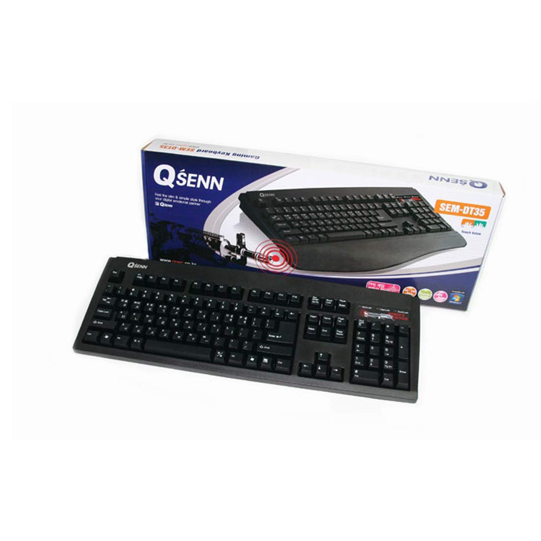 QSENN SEM-DT35 LED Stella 7 Color & 8 Mode LED Synthesis Gaming Keyboard EN/KR 