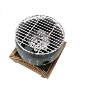 Nomade Japan Style Aluminum Circular Shape Mini Hibachi for Charcoal Meat Roasting Cooking Set