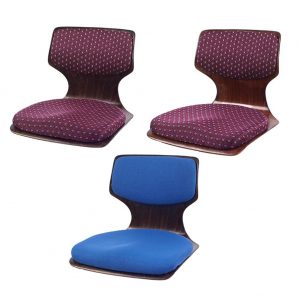 Japanese Style Floor Chair Legless Sitting Seat Hipack Chairs Wood L Shape with Foamed Cushion (Random Color) Holding Home Living Room (Cherry)