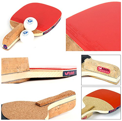 Butterfly PAN ASIA P10 Table Tennis Racket Penholder & Ball 