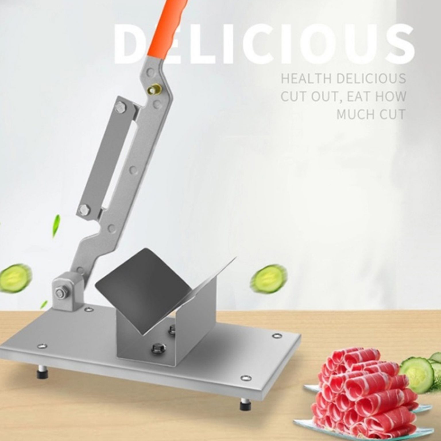 TULGIGS Manual Frozen Meat Slicer, befen Stainless Steel Meat Cutter