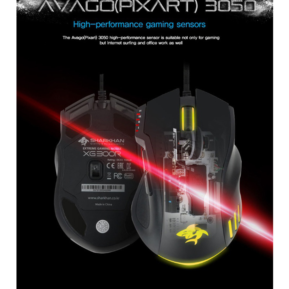 SHARKHAN XG300R RGB Extreme Gaming Mouse – Korea E Market