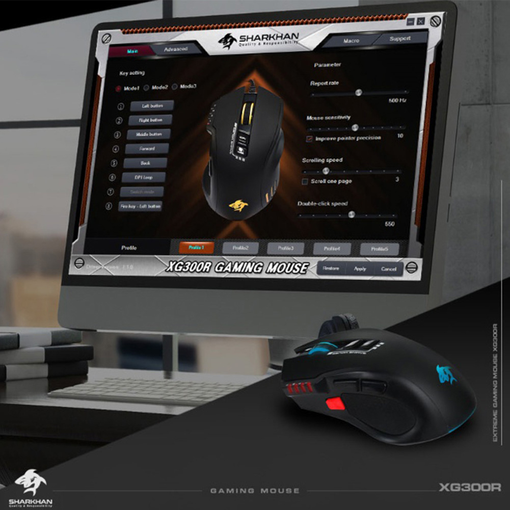 SHARKHAN XG300R RGB Extreme Gaming Mouse – Korea E Market