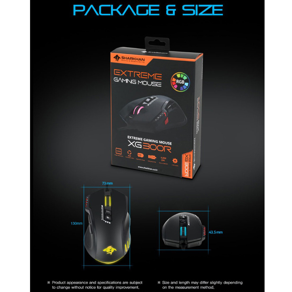 SHARKHAN XG300R RGB Extreme Gaming Mouse – Korea E Market