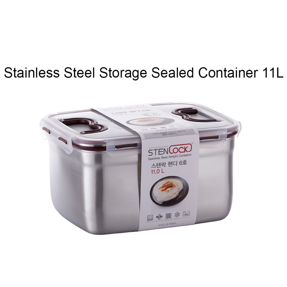Stainless Steel Rectangular Kimchi Food Storage Container (5L / 168oz /  10.6)