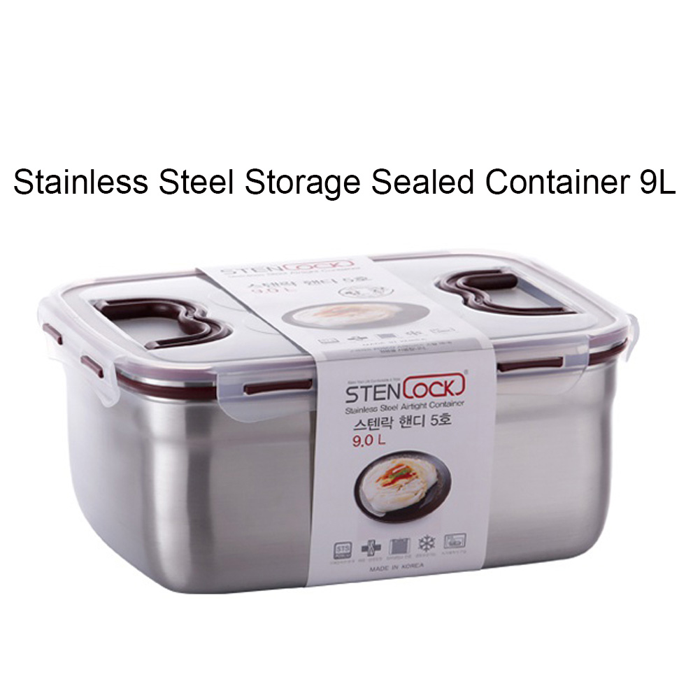 Stainless Steel Rectangular Kimchi Food Storage Container (5L / 168oz /  10.6)