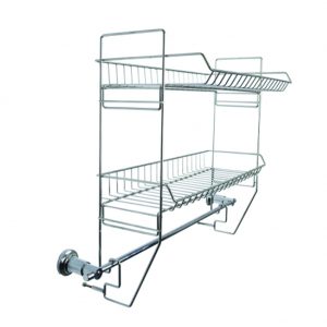 TULGIGS 2 Tiers of Wire Wall Mounted Tower Rack Holder and Organizer with Storage Shelves for Bathroom Towels,Washcloths,Hand Towels Kitchen Shelf