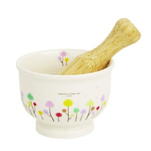 PARTY CRAFTZ Ceramic Mortar Bubbly Pattern Grinder and Pestle for Spices, Seasonings, Pastes, Pestos and Guacamole Korea