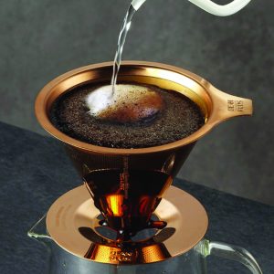 PARTY CRAFTZ Coffee Dripper Hand Drip Set With Semi-Permanent Titanium Coated Stainless Steel Double Mesh-Filter
