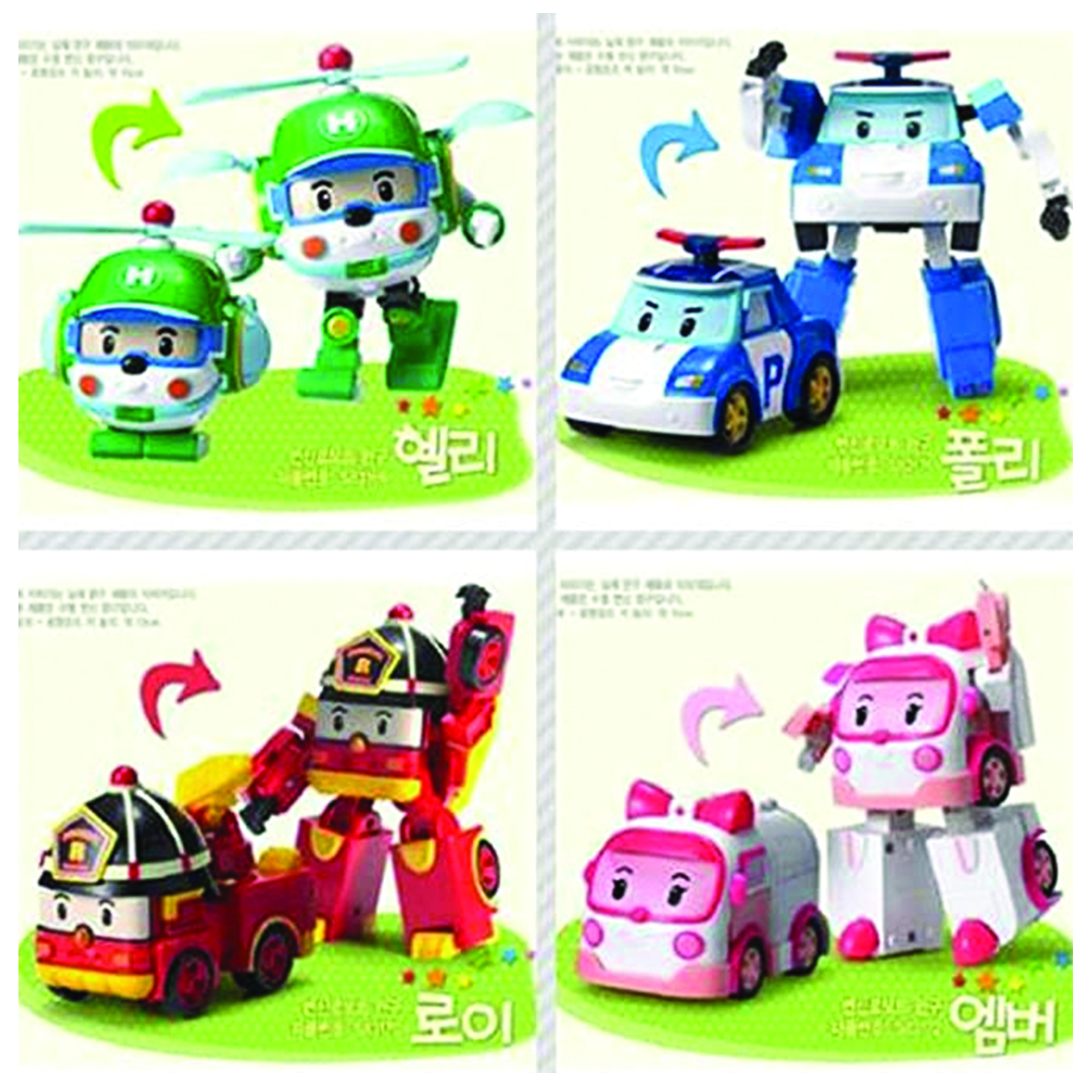 Robocar Poli Academy 4 pcs of POLI & HELLI & AMBER & ROI Transforming Robot  Transformer Toy Academy Model English Ver – Korea E Market