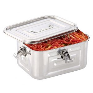 TULGIGS Stainless Steel 101oz(3L)Rectangular Seal Kimchi Food Leakproof Airtight Storage Container Saver