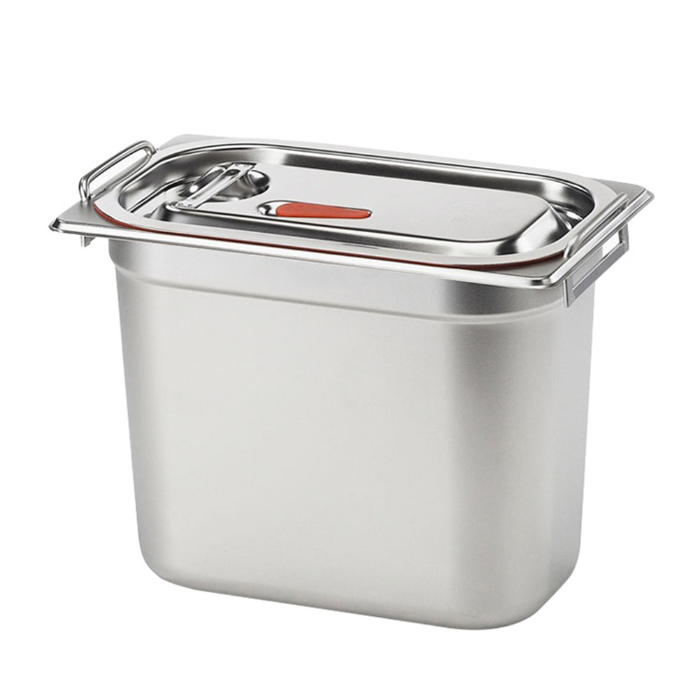 Large Stainless Steel Airtight Rectangular Freezer Storage Container - 7.8  L / 1.7 gal