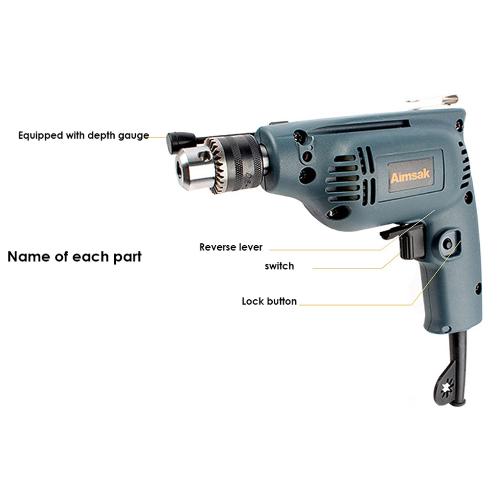 AIMSAK AD 6R Corded Electric DRILL 230W 6.5mm Chuck Made In Korea ...