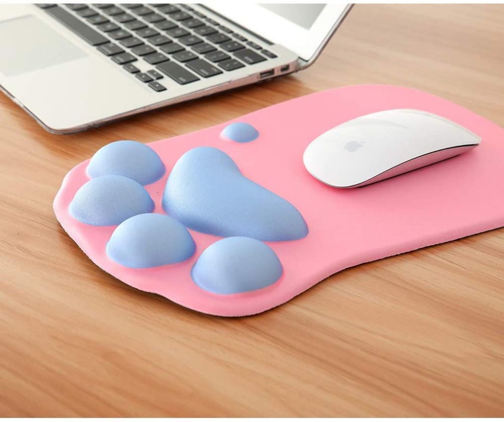 Computer Mousepad Wrist Support Rest Unique Cute Cat Paw Ergonomic Mouse Pad Non Slip Pu Base 6380