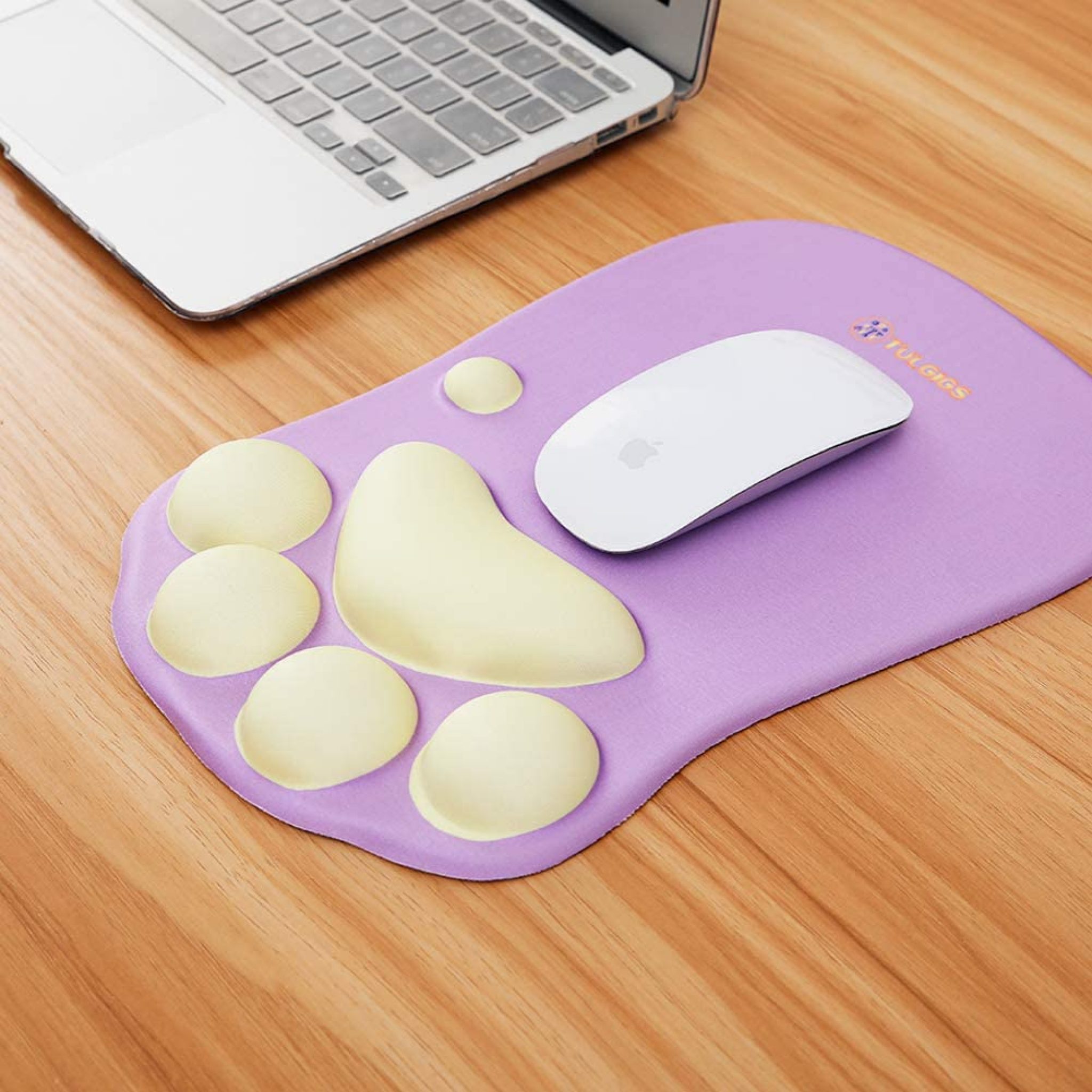 Computer Mousepad Wrist Support Rest Unique Cute Cat Paw Ergonomic Mouse Pad Non Slip Pu Base