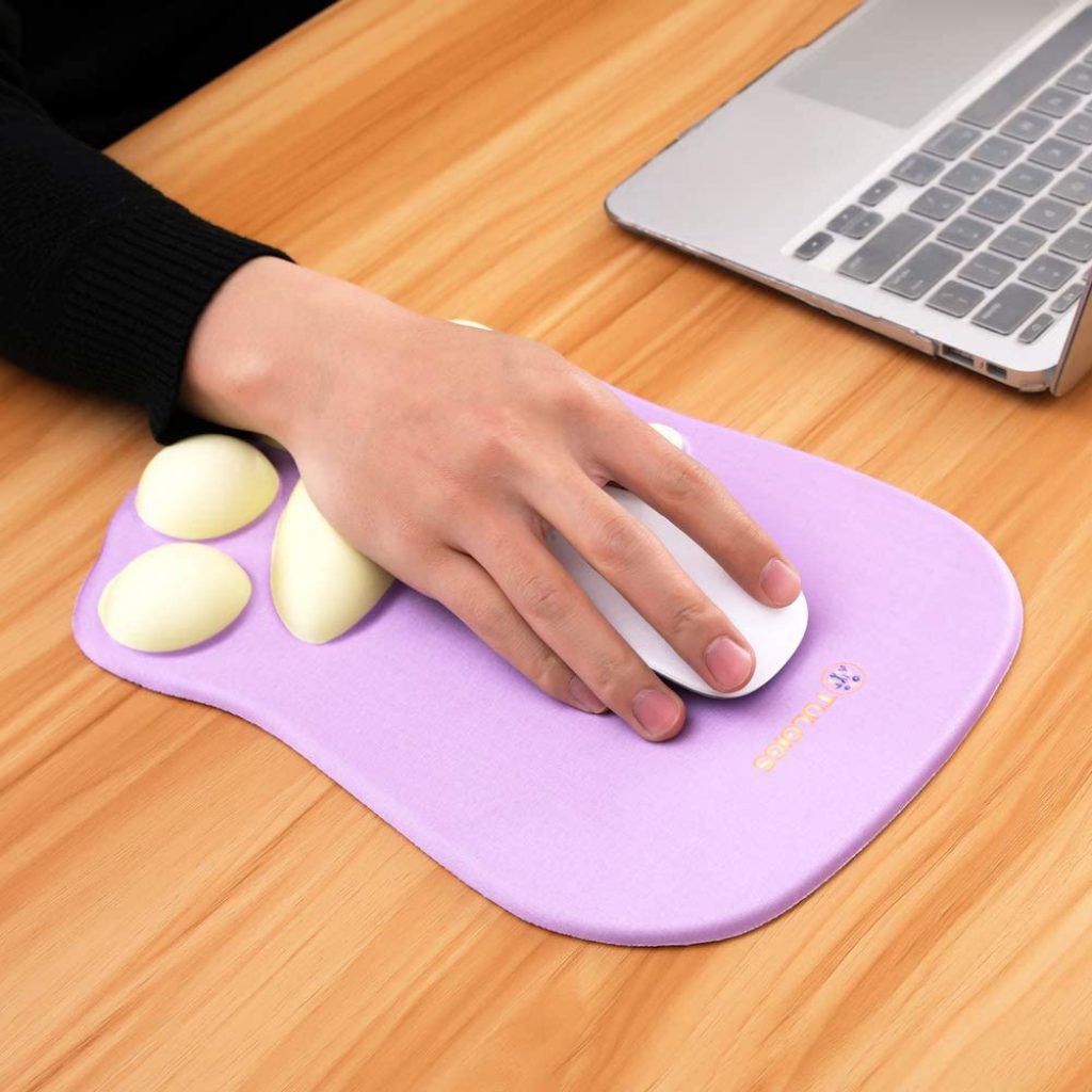 Computer Mousepad Wrist Support Rest Unique Cute Cat Paw Ergonomic Mouse Pad Non Slip Pu Base 0999