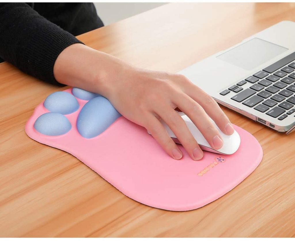 Computer Mousepad Wrist Support Rest Unique Cute Cat Paw Ergonomic Mouse Pad Non Slip Pu Base 3429