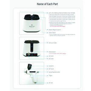 RUBY-CELL Airbrush Anti-Aging Home Care System DSA-2000 AC 100~240V, 50/60Hz