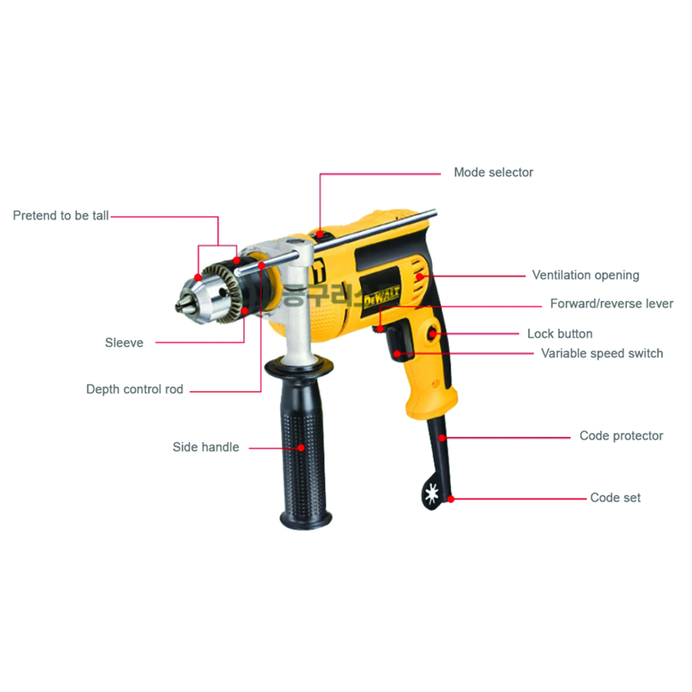 Dewalt DWD024K Electric Impact Drill 13mm 650W Impact Drill 220V ...