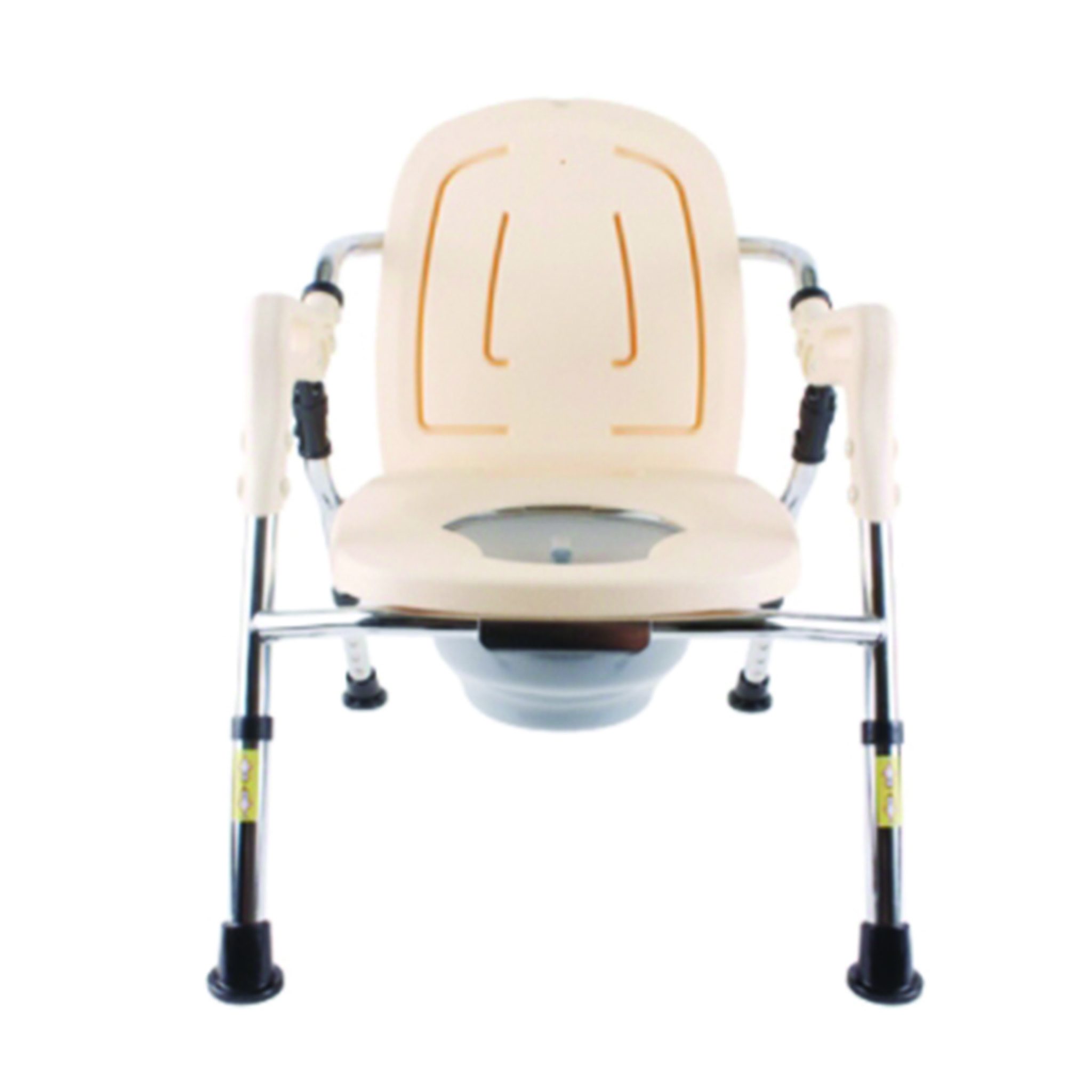 SMMEDI 1 Steel Folding Bedside Commode Foldable Mobile Toilet Seat With Adjustable Height and