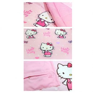 PARTY CRAFTZ Hello Kitty Child Size Ponzi Comforter with Pillow Cover Cotton Wadding Bedding Cover TV Animation Cartoon Character Padding For Kids Korea