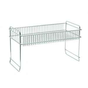TULGIGS Multipurpose shelf Clean Edge Stainless Dish Rack Kitchen Countertop Organizer Storage Shelves, Raised Cabinet Shelf Racks – for Food, Dishes, Plates, Dishes, Bowls, Mugs, Glasses 16.5″ x 8″ x 8.8″