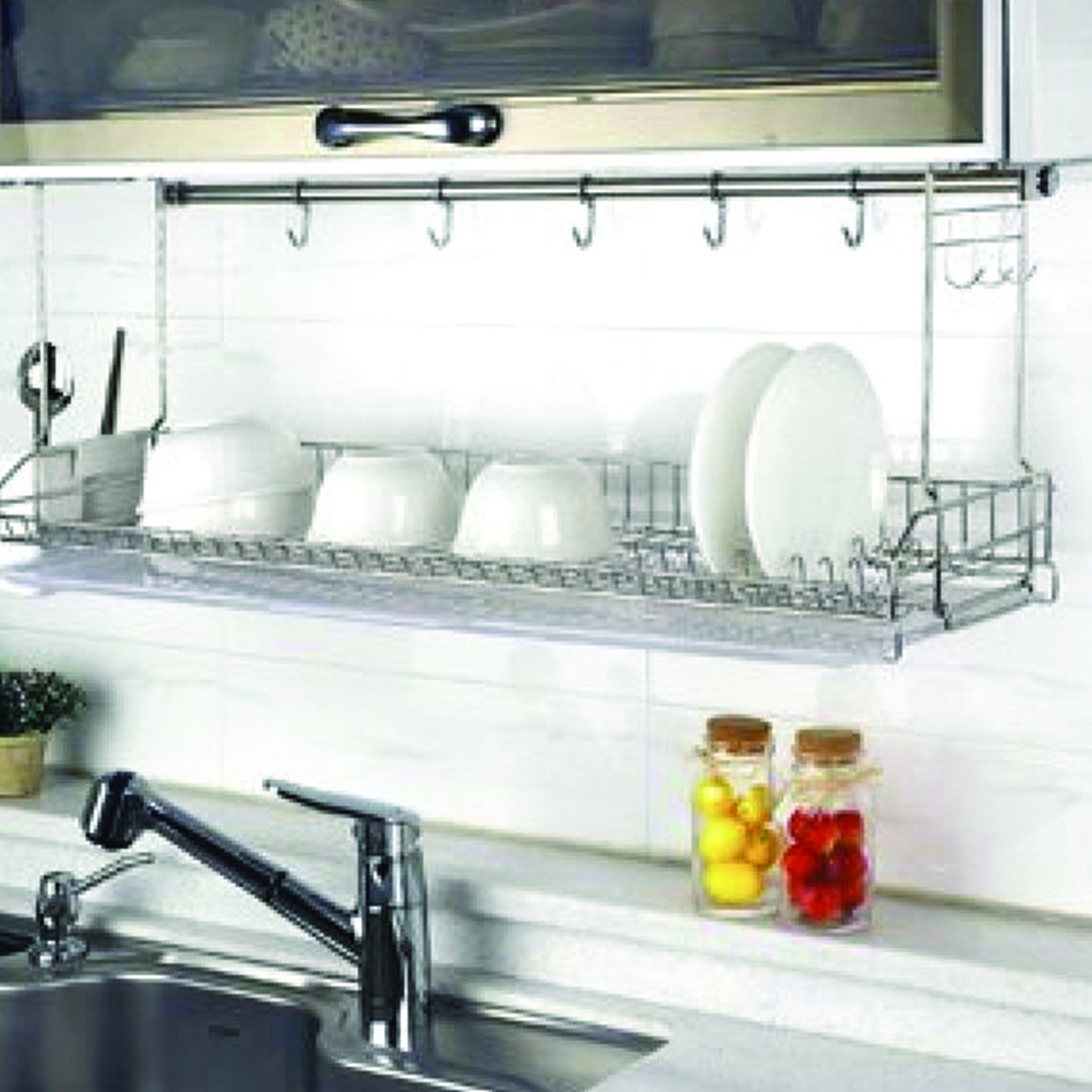 TULGIGS Stainless 1 Tier Attachable Dish Rack Wire Shelf Liner Dish Holer Mount Dish Drying