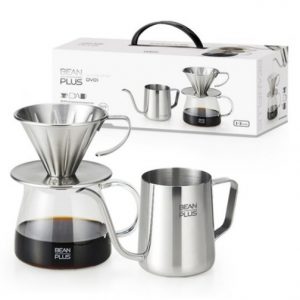 BEANPLUS All in One Coffee Hand Drip Set Stainless Dripper No Paper Filter