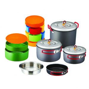 KOVEAOEM KECT9PK-02 System Cookware All-in-One 12 Portable Cookware for Camping