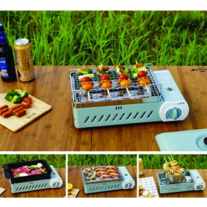 KOVEAOEM 3 WAy All-in-one GAS Stove Medium M-PO Mint Color OUTDOOR BBQ Camping With carry bag