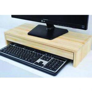 TULGIGS Storable Cedar Wood Monitor Stand, No Assembly Required Exquisite Monitor Stand with Drawer, Ergonomic Height Cedar Wood Monitor Stand, for Computer Monitor Riser