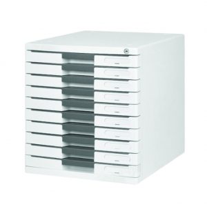 SYSMAX Vertical file Cabinet 10 DRAWER Index Key Lock Function flat drawer light