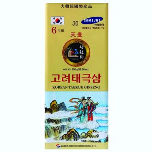 KOREA TAEKUK GINSENG Heaven Grade 6 Year Korean Taekuk  Dried Red Ginseng Roots (300g) [30 ROOTS] Made In Korea