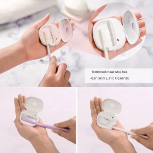 HUBDIC PRISCHE’S Portable Rechargeable Toothbrush Clean CaseSterilizer Cover Rechargeable Travel Toothbrush Case with Holder for Houshold PA-TS750