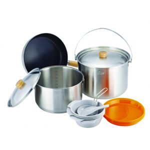 KOVEA Delux Coppel Portable Pots & Pans For Outdoor Camping Stainless 3 Ply Cookware For 6 ~ 7 People