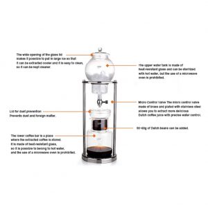 Firenze Tear 600 Cold Brew Dutch Coffee Maker Hand Drip Set For 6 People