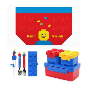 Stackable Lunch Box Bento Box Container Salad Box Oxford Block Brick Design +Chopsticks Trainer,Spoon,Fork Set+ 3pcs of Ice Box Zipper Bag for Oxford Lunch Box