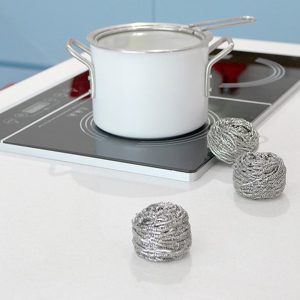 TULGIGS 304 Stainless Steel Scrubber Sponge Piece of 3 for Removing Tough Dirt, Grease, Oil or Stains from Dishes, Pots, Stovetops, Drip Pan, Cookware, Kitchenware Made In Korea