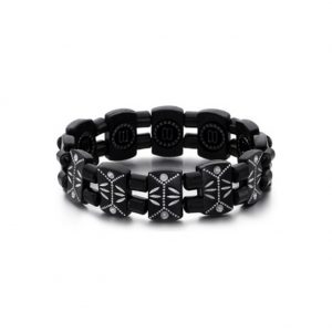 MINWHEE When Camellia Flower Blooms, Camellia Bracelet Male Female Couple Black Resin Fashion (Gong Hyojin Wear)