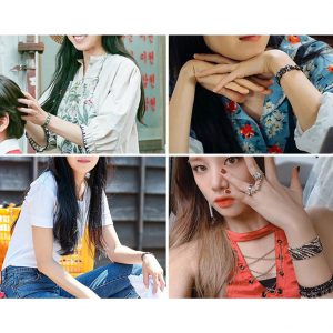 MINWHEE When Camellia Flower Blooms, Camellia Bracelet Male Female Couple Black Resin Fashion (Gong Hyojin Wear)